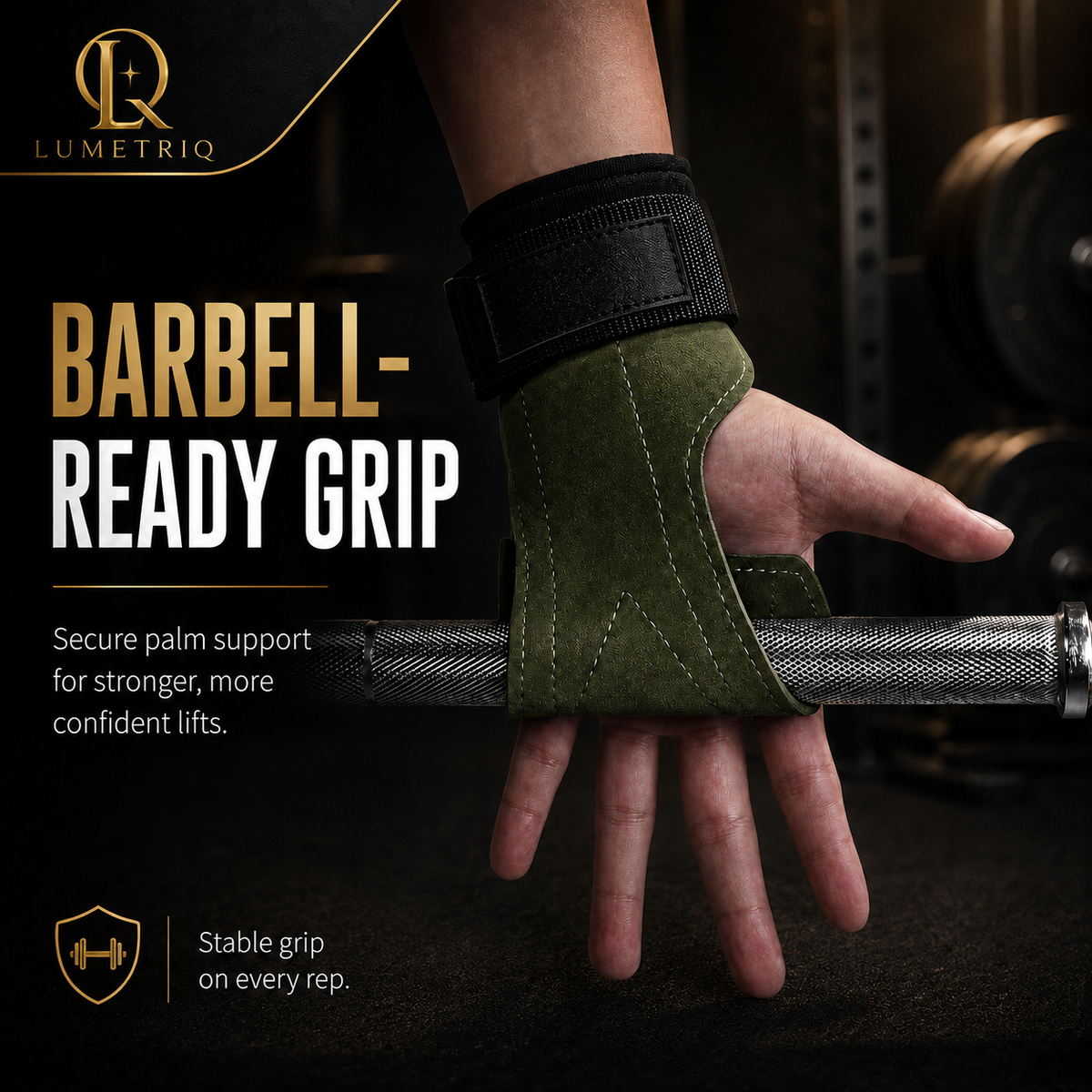 Lumetriq Palm Lifting Weight Grips with Wrist Support