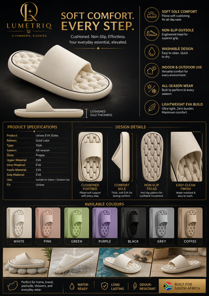 LUMETRIQ EVA Shower Slides and LUMETRIQ shower bag Combo