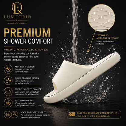 LUMETRIQ EVA Shower Slides and LUMETRIQ shower bag Combo