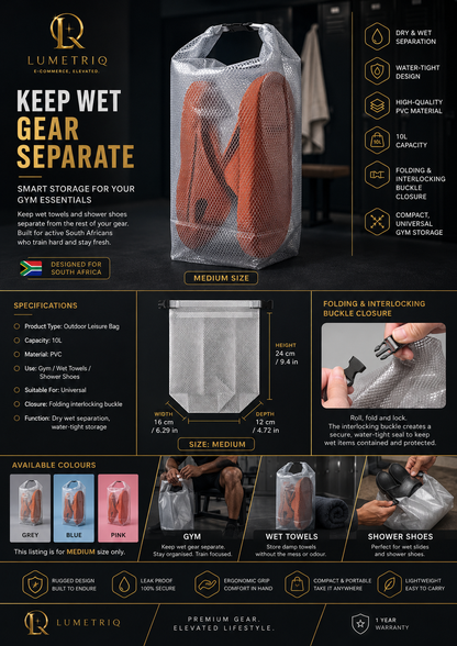 LUMETRIQ EVA Shower Slides and LUMETRIQ shower bag Combo