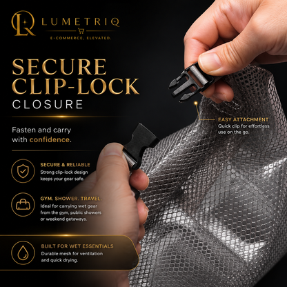 LUMETRIQ EVA Shower Slides and LUMETRIQ shower bag Combo