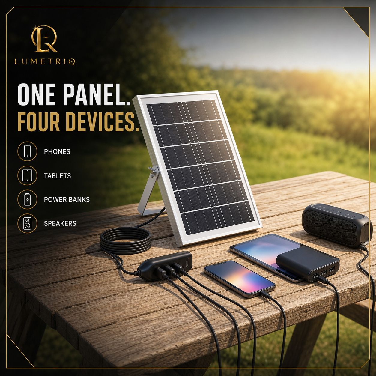 LumetriQ Portable Solar Panel Charger