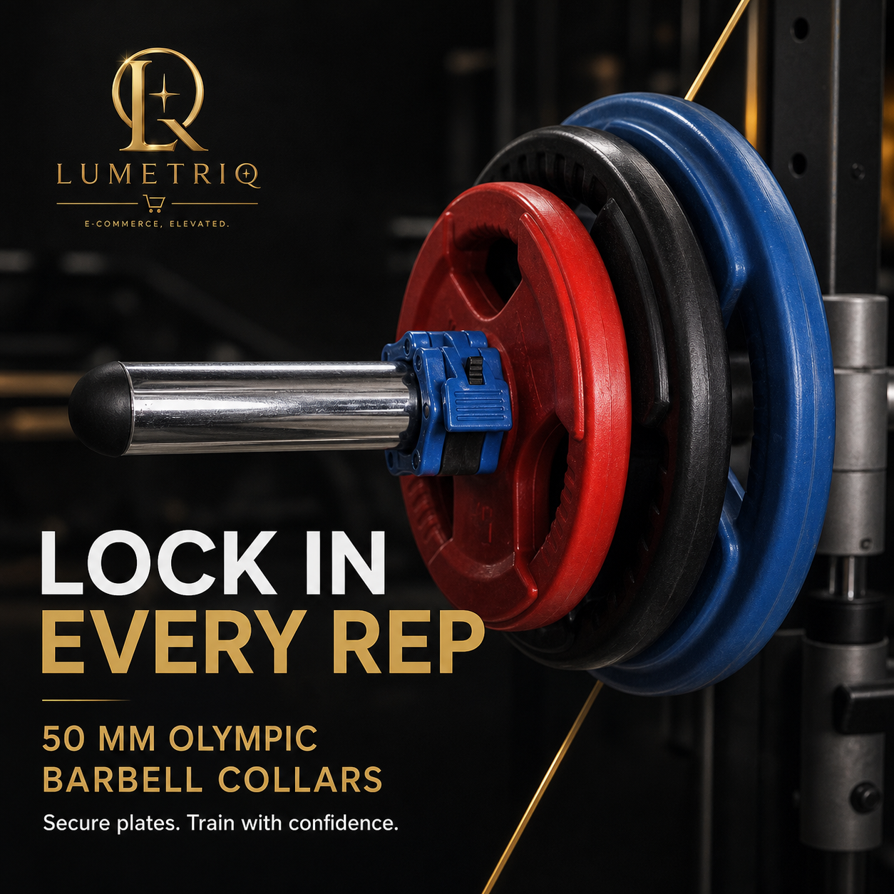 Lumetriq 1 Pair Quick-Release Safety Dumbbell Bar Clips