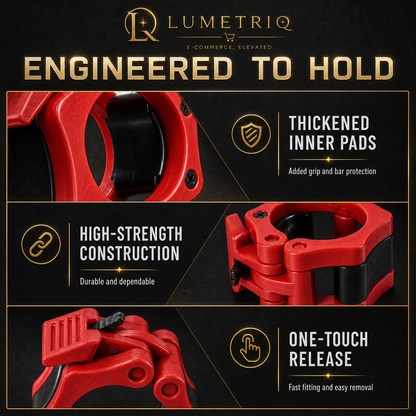 Lumetriq 1 Pair Quick-Release Safety Dumbbell Bar Clips