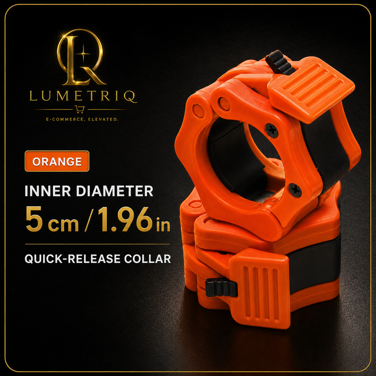 Lumetriq 1 Pair Quick-Release Safety Dumbbell Bar Clips