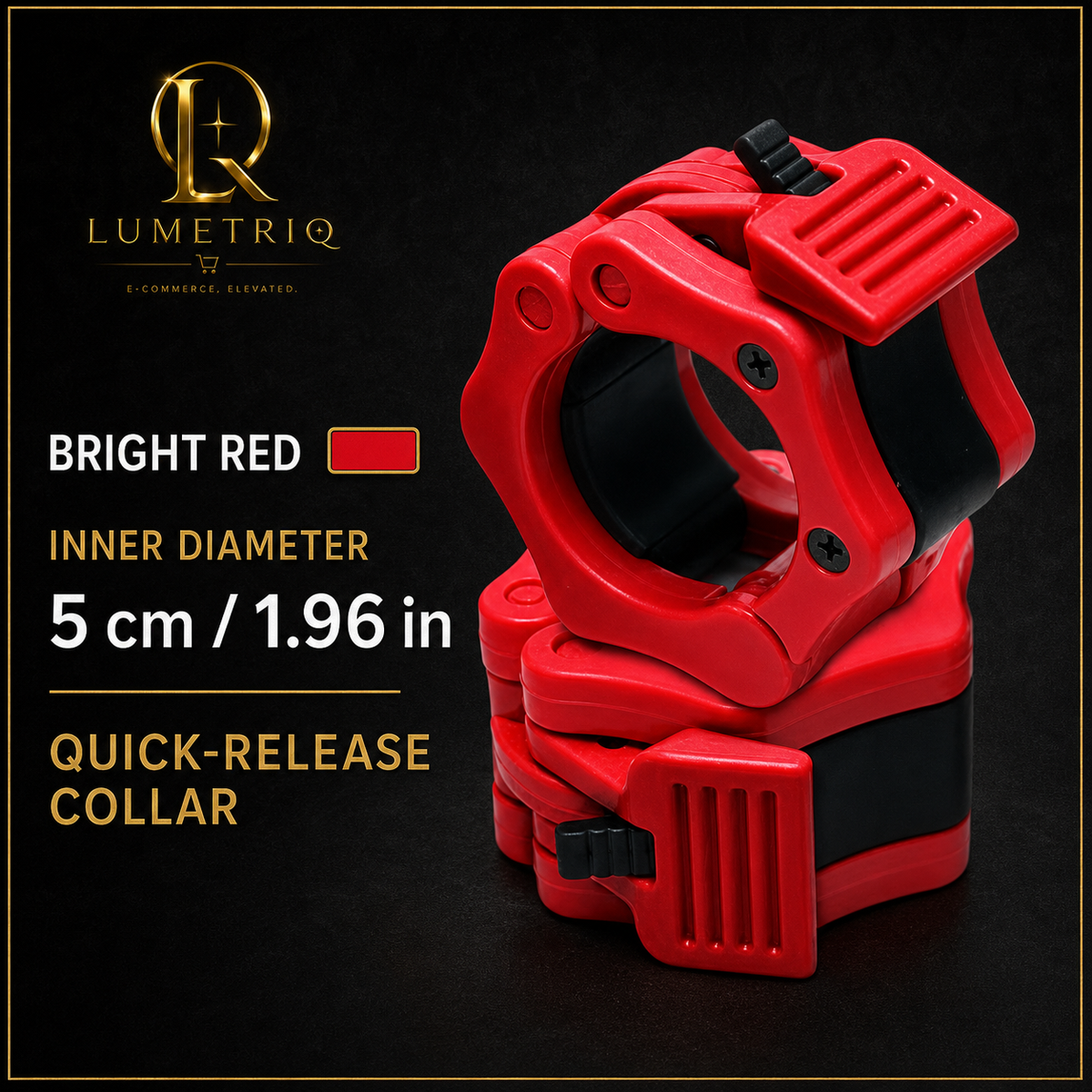 Lumetriq 1 Pair Quick-Release Safety Dumbbell Bar Clips