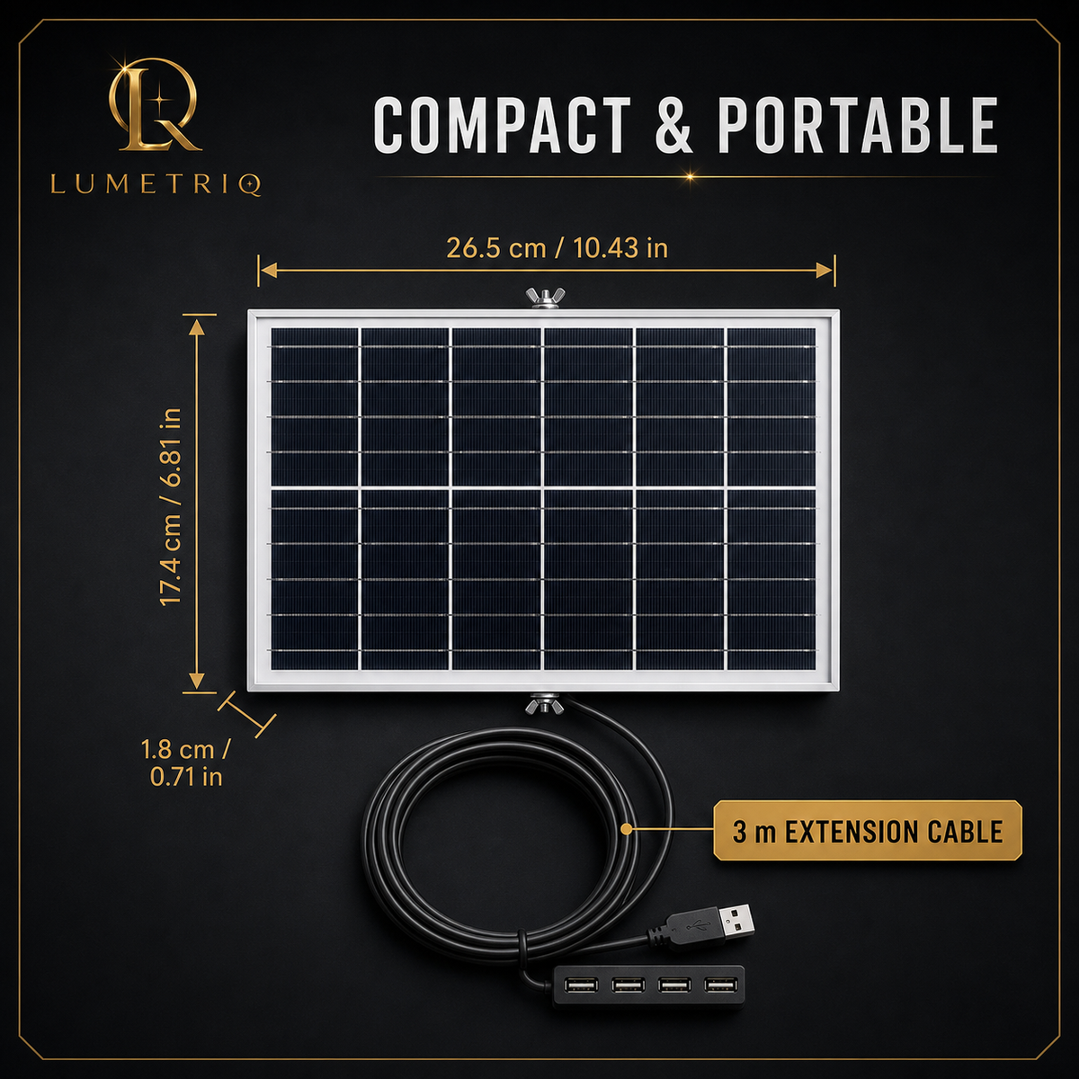 LumetriQ Portable Solar Panel Charger